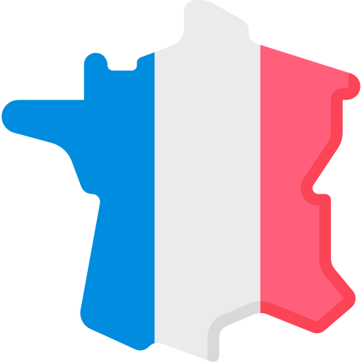 Icône carte de France tricolore, fabrication française et affiches France