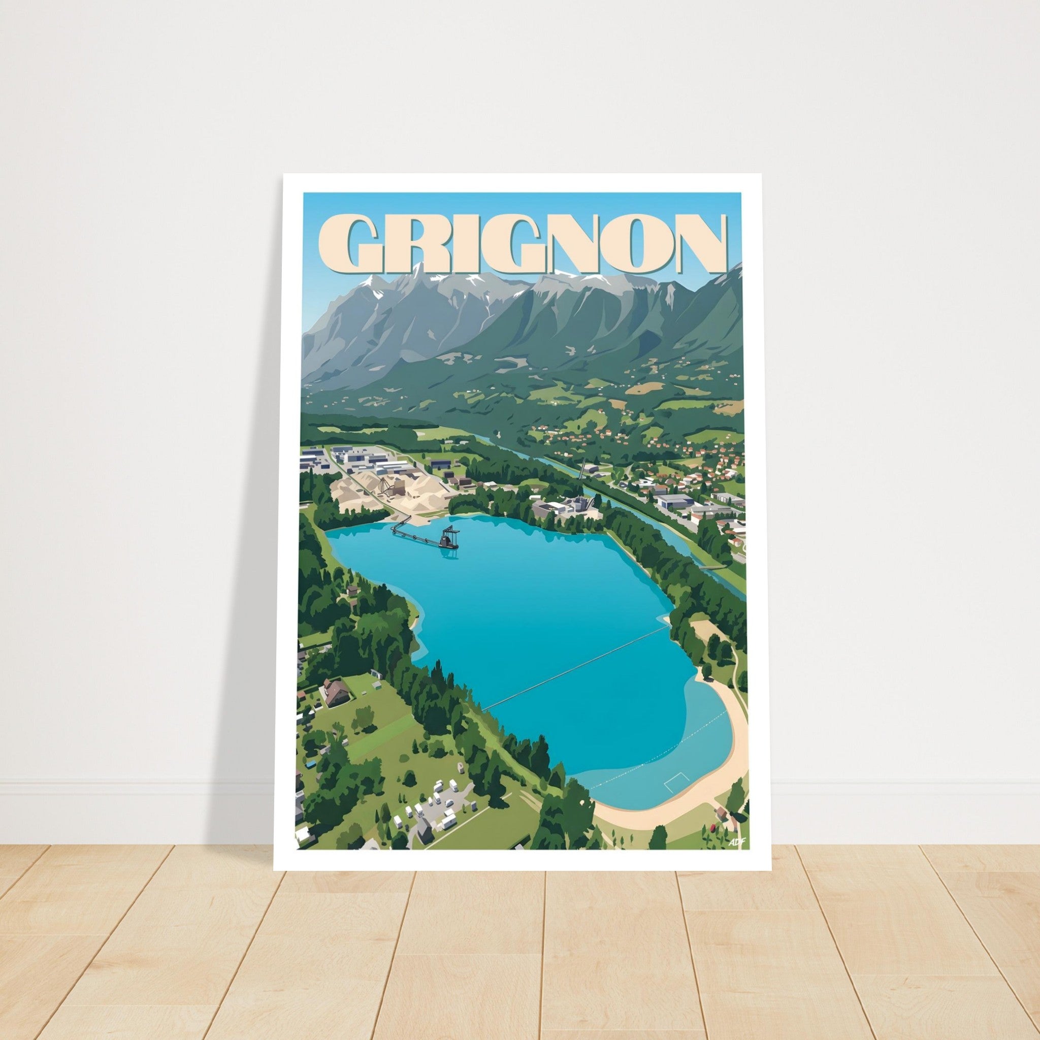 Grand tirage d'art sous cadre du plan d'eau de Grignon