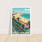 Poster de voyage des Sables-d'Olonne posé sol bois clair