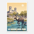 Illustration graphique poétique des créations mécaniques de la place Napoléon à La Roche-sur-Yon