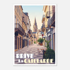 Illustration graphique des façades et balcons en fer forgé de Brive-la-Gaillarde