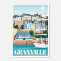 Illustration graphique du port de Granville et de ses toitures d'ardoise normandes