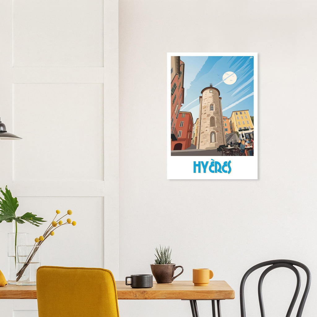 Illustration graphique de Hyères dans le Var aux couleurs du Sud