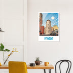 Illustration graphique de Hyères dans le Var aux couleurs du Sud