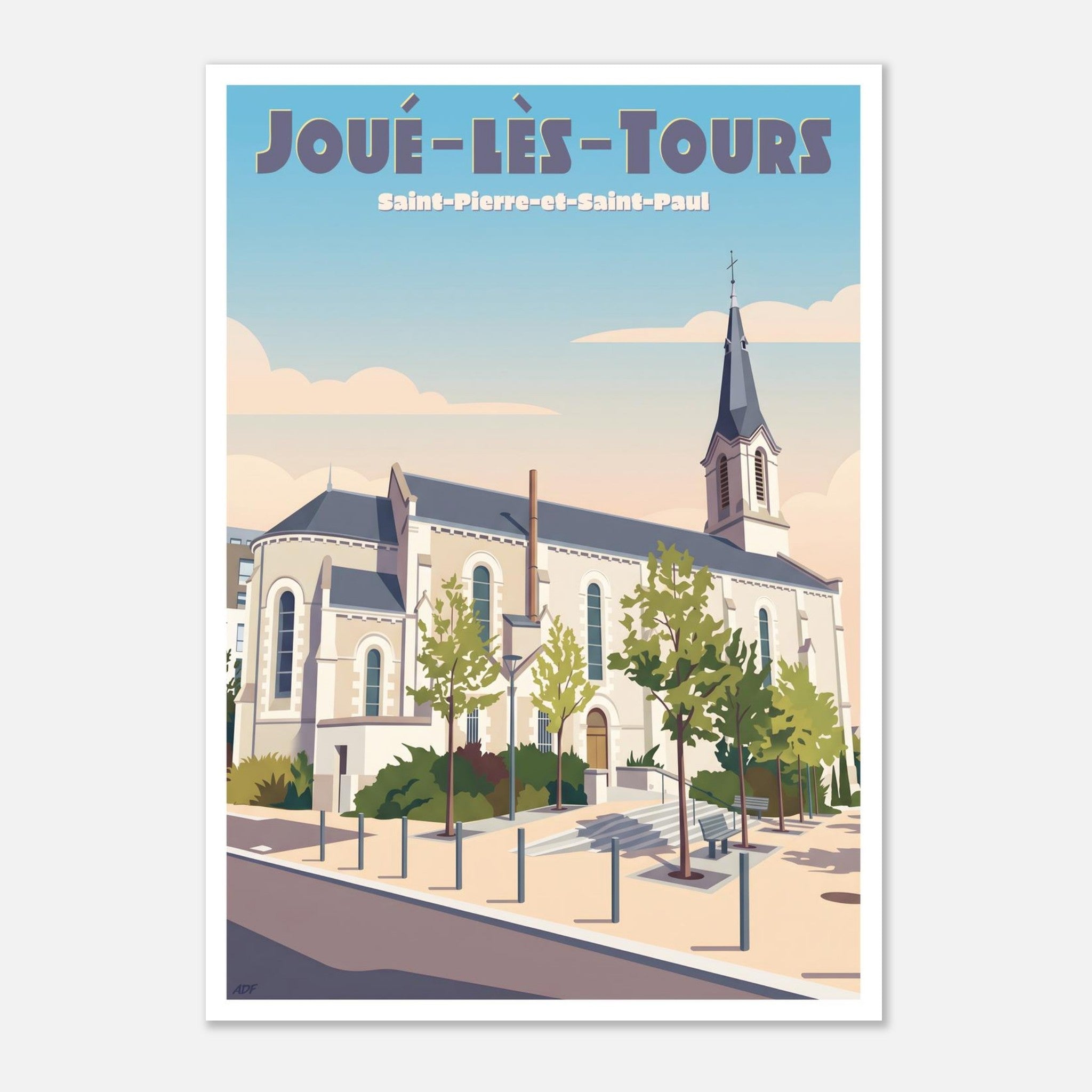 Illustration graphique de l'architecture historique et de la pierre de taille à Joué-lès-Tours