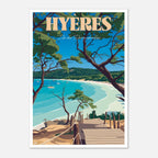 Illustration graphique du littoral varois et de l'île de Porquerolles