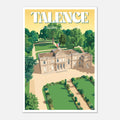 Poster rétro illustré du Château de Peixotto et de son architecture classique aux portes de Bordeaux