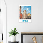 Cadre mural avec le poster de Hyères pour une décoration intérieure provençale