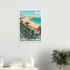 Décoration murale esprit vacances avec le poster des Sables-d'Olonne dans un salon lumineux