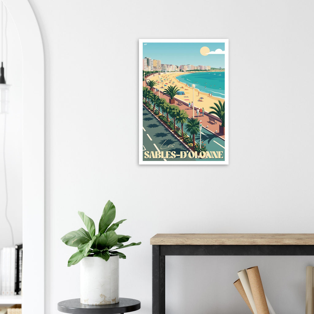 Grand tirage d'art sous cadre de l'affiche des Sables-d'Olonne 