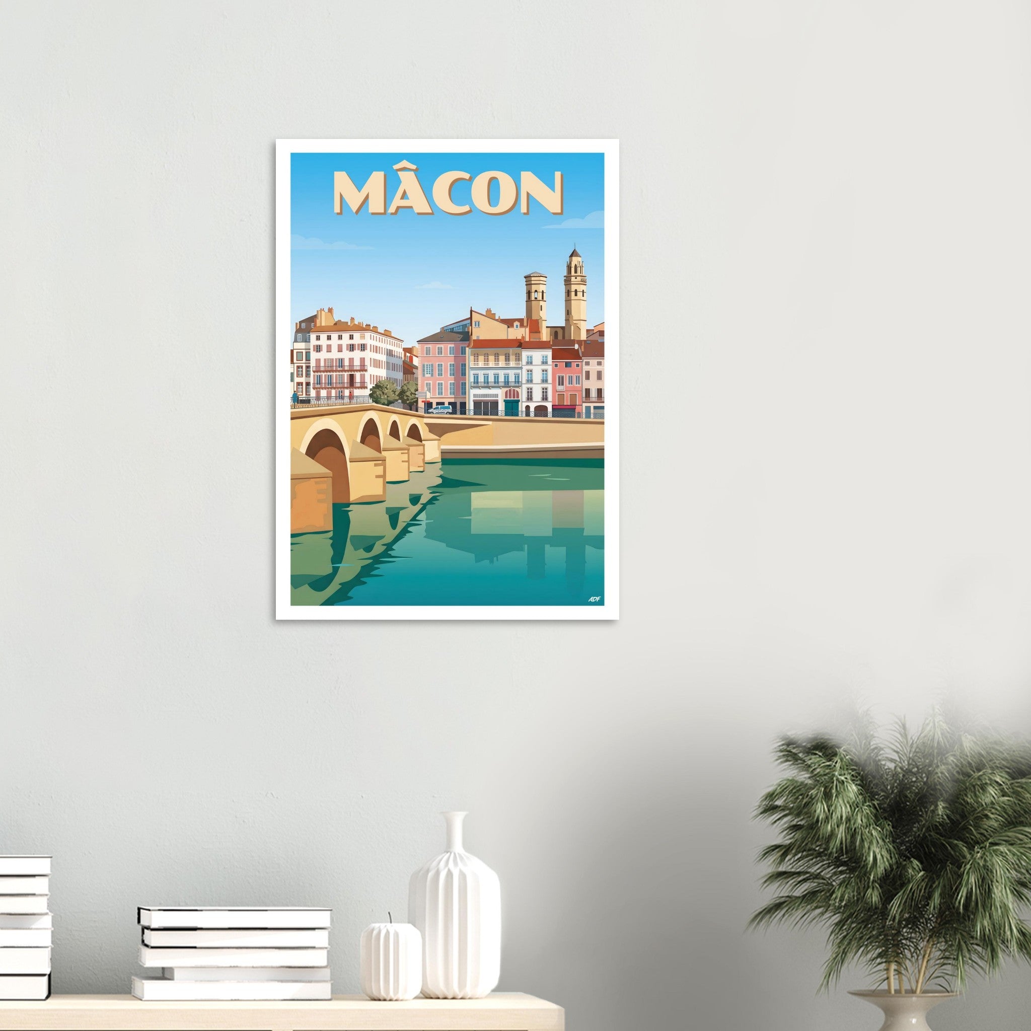 Décoration murale contemporaine avec l'affiche de voyage de Mâcon