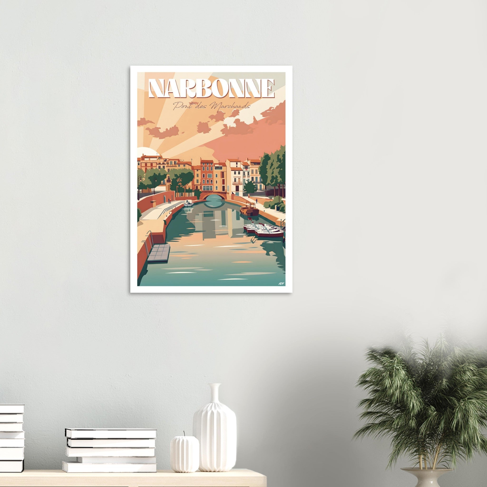 Décoration murale contemporaine avec l'affiche illustrée de Narbonne