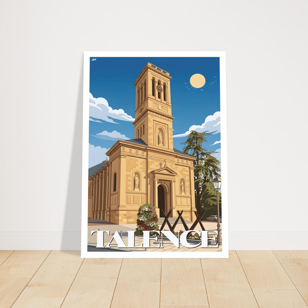 Décoration murale élégante avec le poster de Talence au-dessus d'une table à manger
